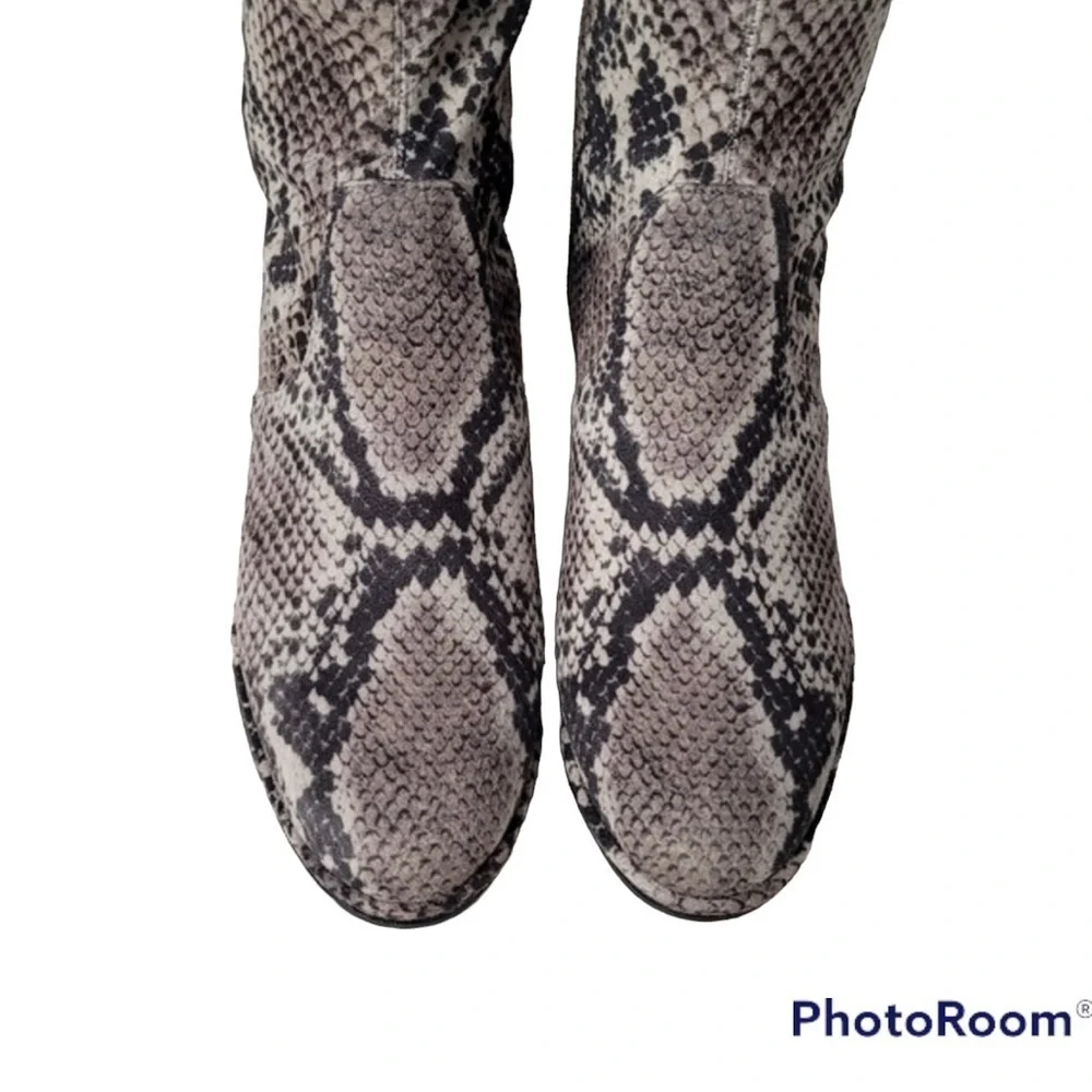Marc Fisher Humor over the knee boot gray snake skin